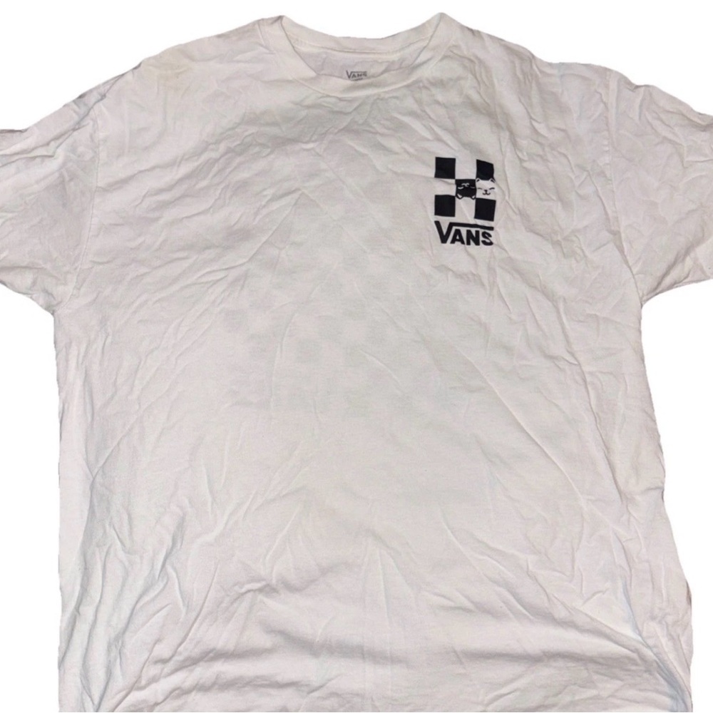 Checkerboard Cat Graphic T-Shirt — Black & White — Skate Streetwear — Unisex SL
